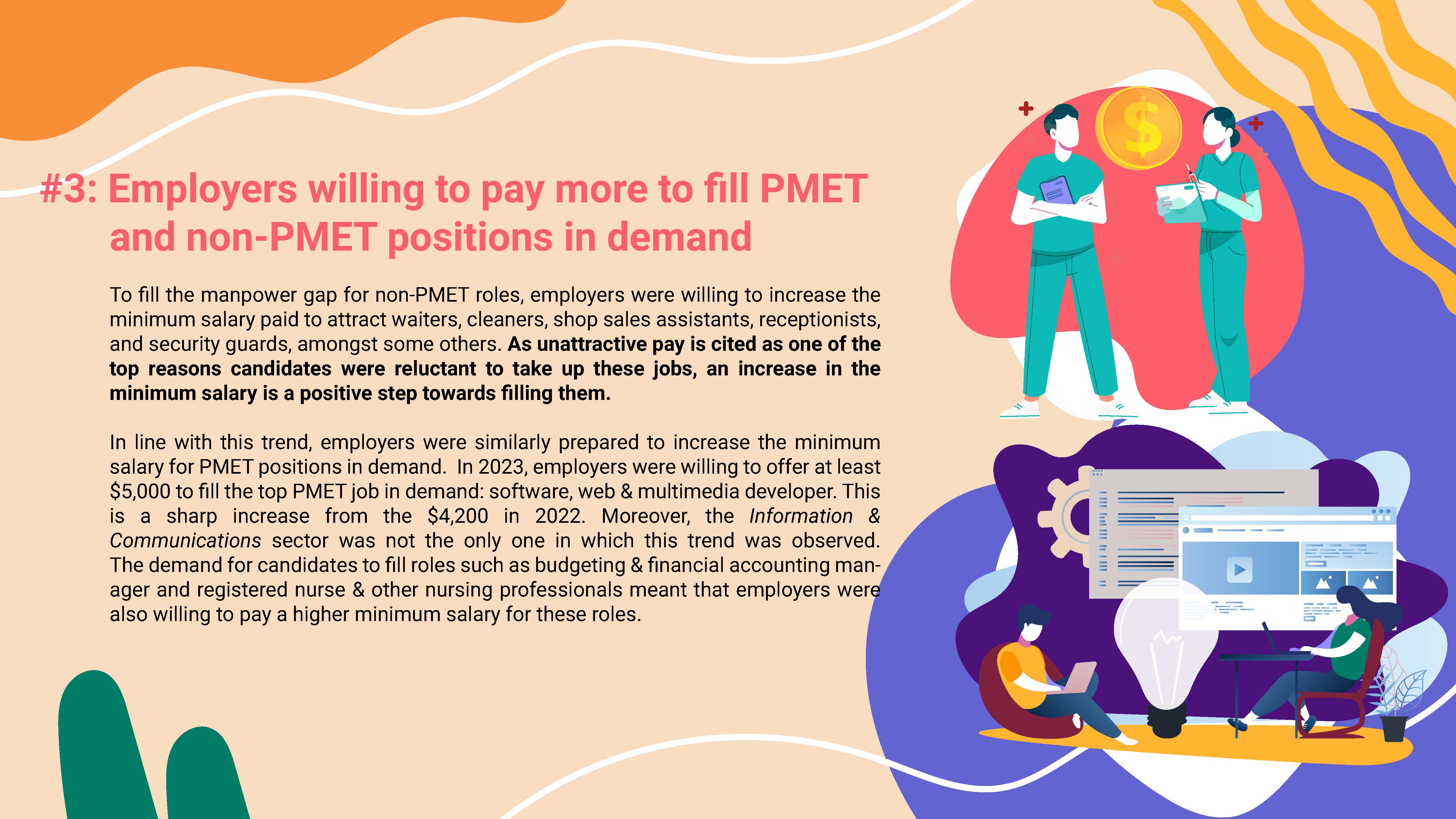 #3: Employers willing to pay more to fill PMETand non-PMET positions in demand