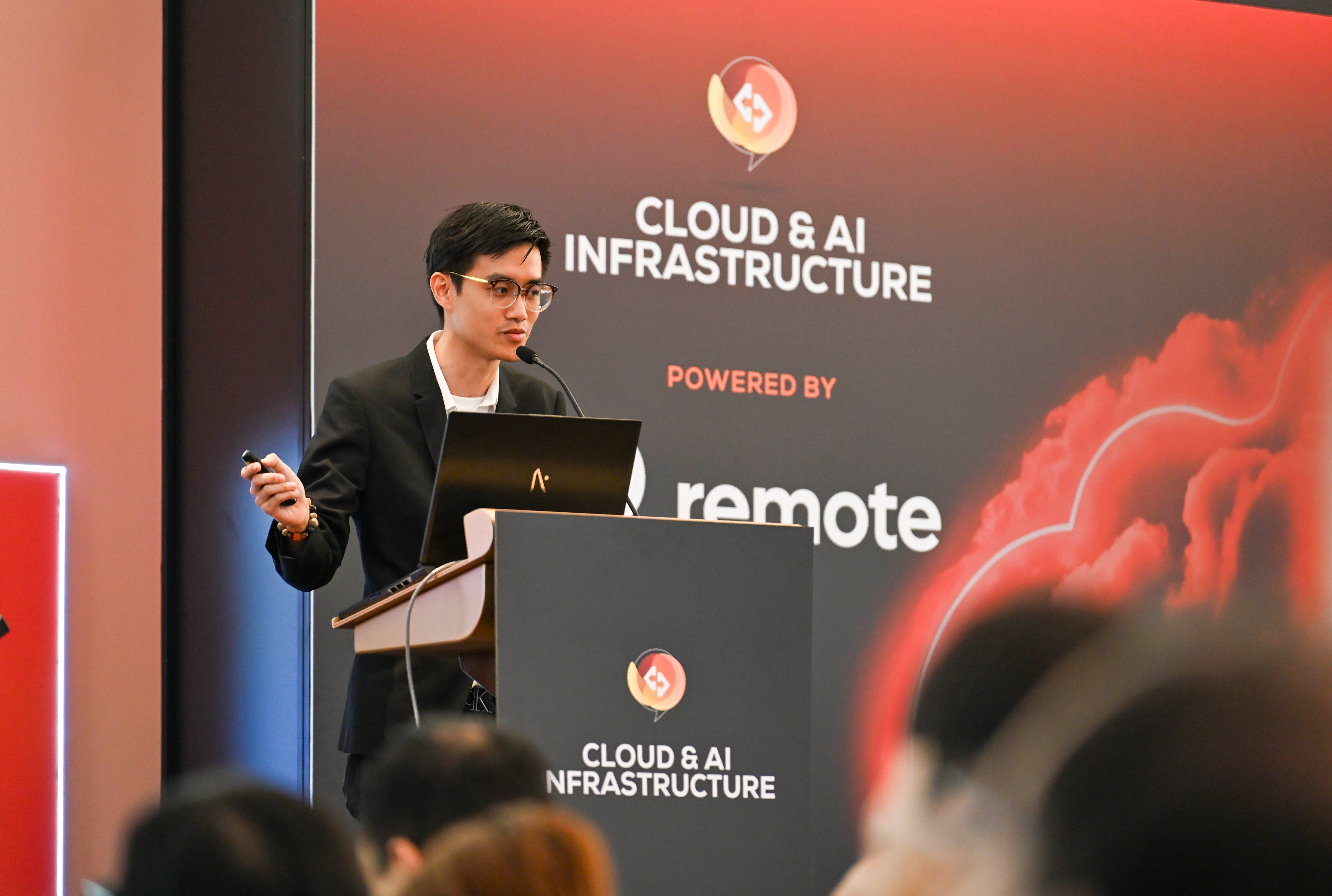 MRSD Representative, Lim Guang Liang, speaking on how MRSD adopts AI in its operations